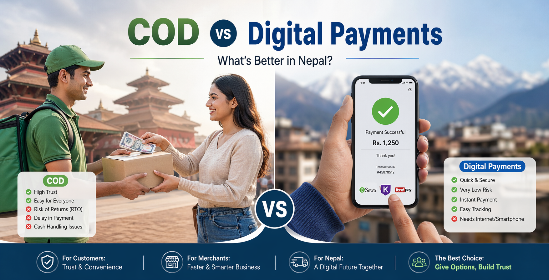 COD vs Digital Payments in Nepal – Pros and Cons