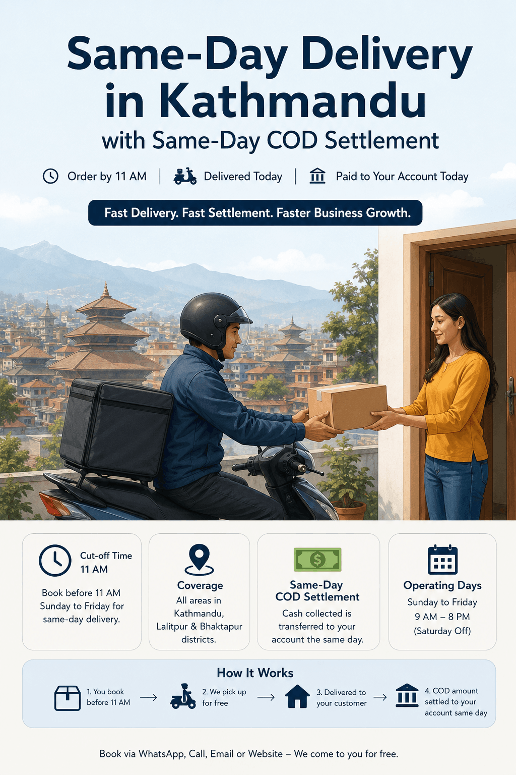 Same-Day Delivery in Kathmandu with Same-Day COD Settlement — NCN Delivery
